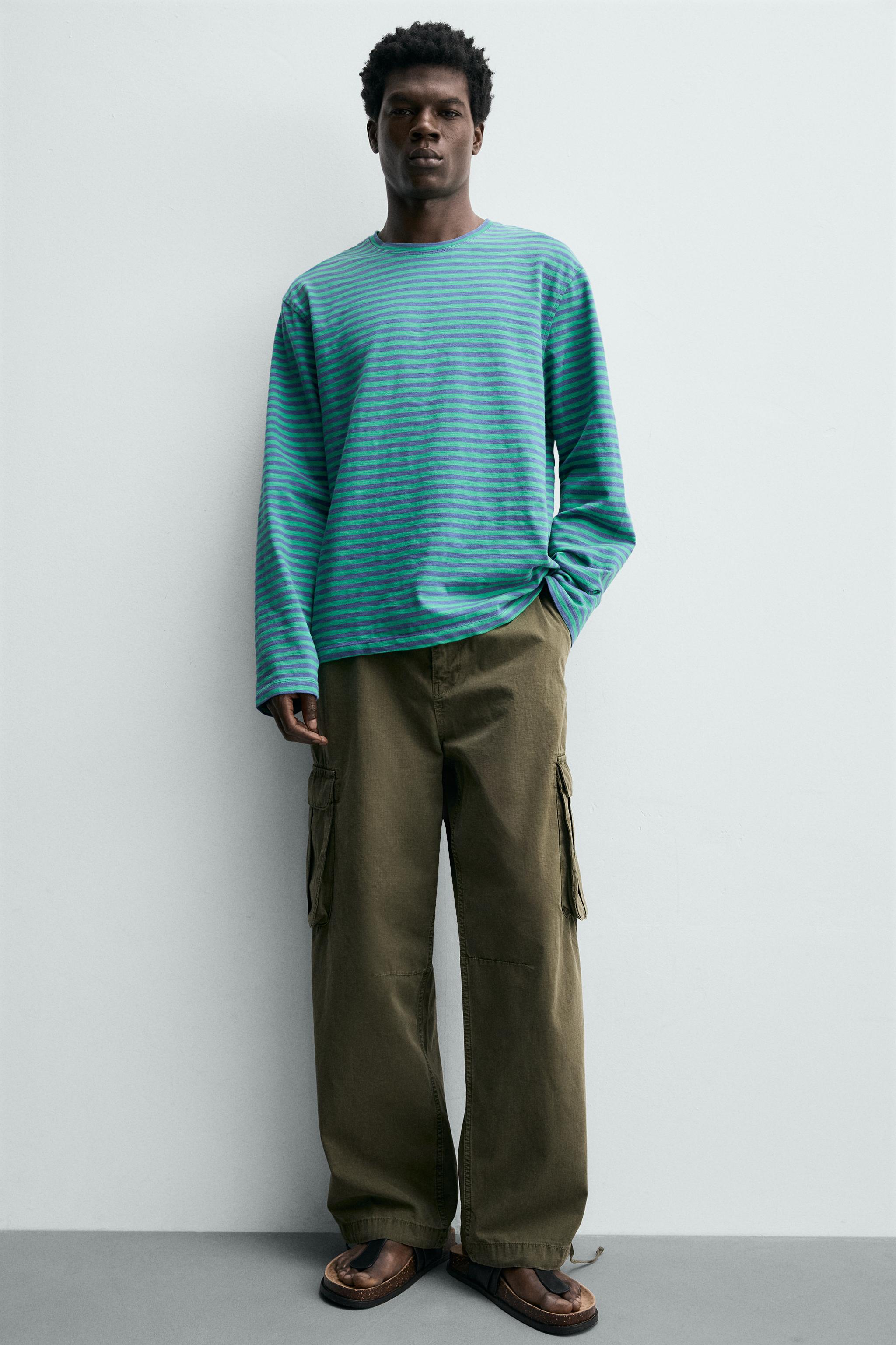 RELAXED FIT STRIPED JACQUARD T-SHIRT